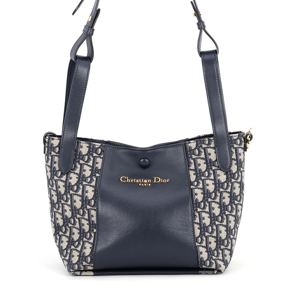 Christian Dior Oblique Signature Bucket Bag Trotter Handbag